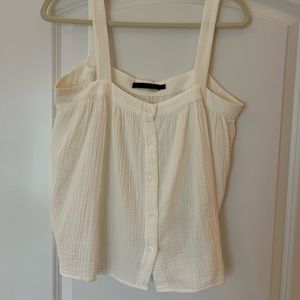 Jenni Kayne white gauzy cotton tank.